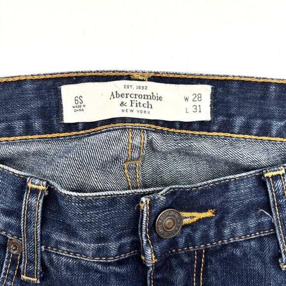 2016 Abercrombie & Fitch EMMA Medium Wash Distressed Bootcut Denim Jeans 31x29" - Picture 5 of 15